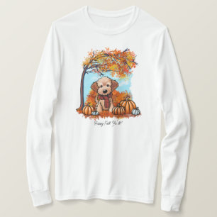 Camiseta KiniArt Goldendoodle Cachorro Otoño