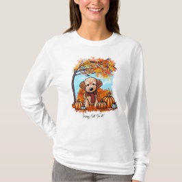 Camiseta KiniArt Goldendoodle Cachorro Otoño