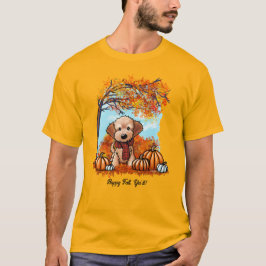 Camiseta KiniArt Goldendoodle Cachorro Otoño