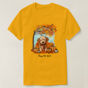 Camiseta KiniArt Goldendoodle Cachorro Otoño