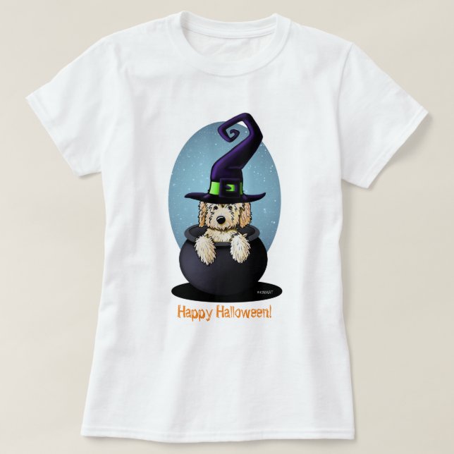 Camiseta KiniArt Goldendoodle Halloween (Diseño del anverso)