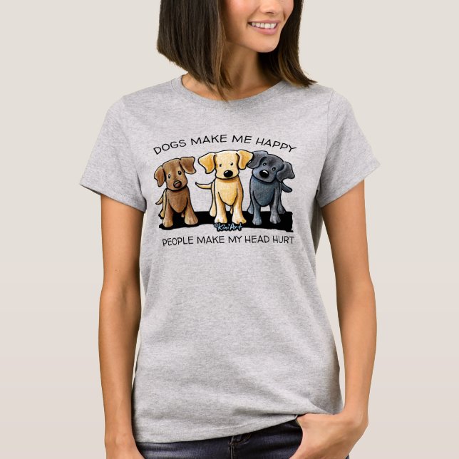 Camiseta KiniArt Labrador Trio (Anverso)