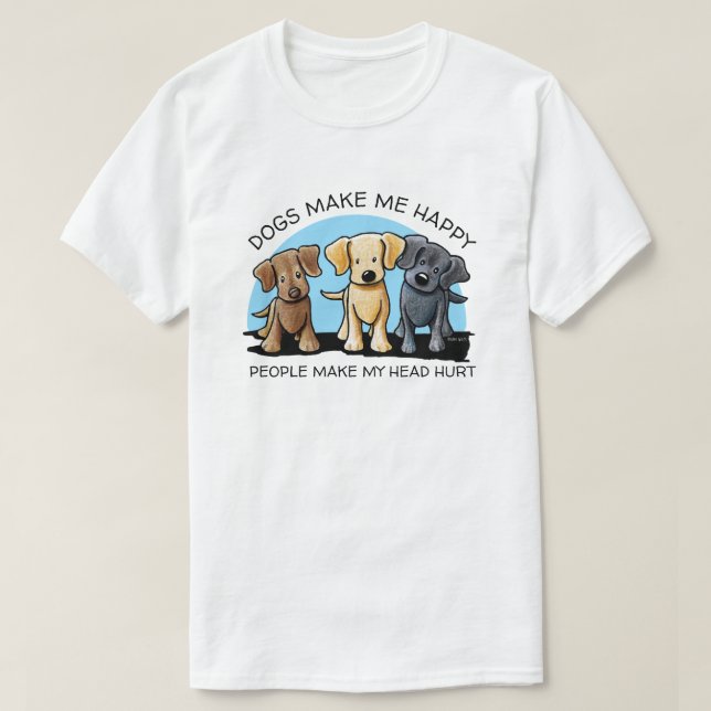 Camiseta KiniArt Labrador Trio T-Shirt (Diseño del anverso)