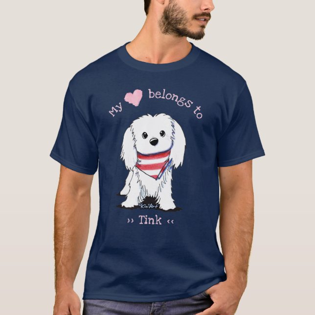 Camiseta KiniArt Maltese, mi corazón pertenece (Anverso)
