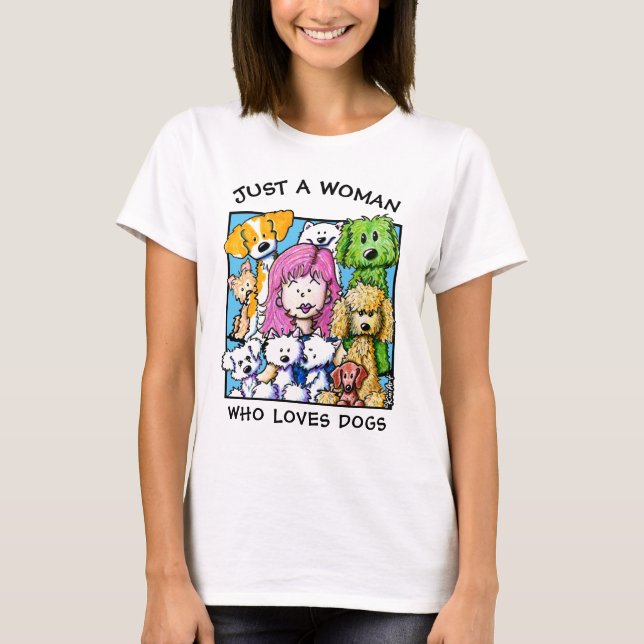 Camiseta KiniArt Mujer que ama a los perros (Anverso)