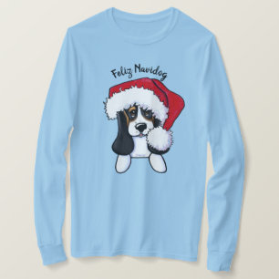 Camiseta KiniArt Navidad Basset Hound