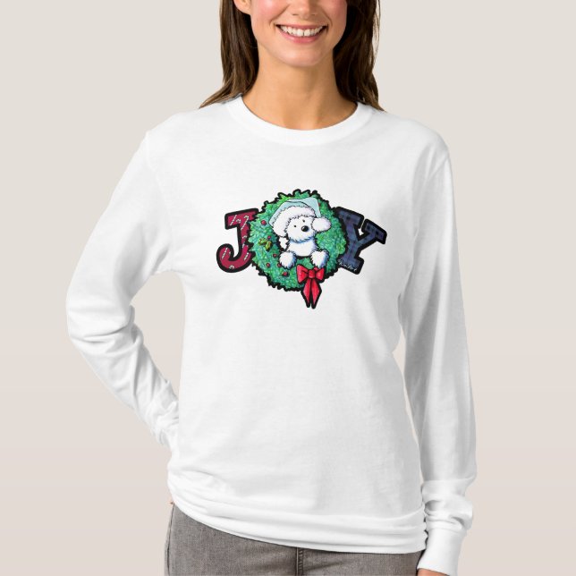 Camiseta KiniArt Navidad Westie Alegría (Anverso)