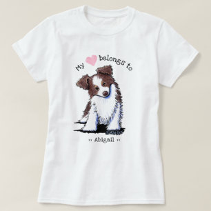 Camiseta KiniArt Pastor Australiano Rojo