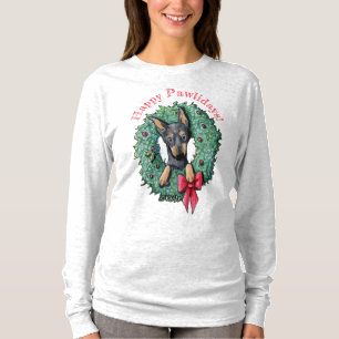 Camiseta KiniArt Pinscher Miniatura Navidad