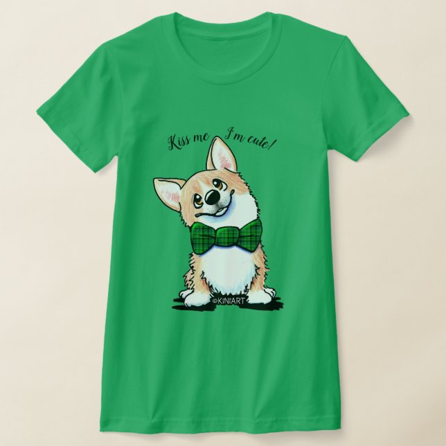 Camiseta KiniArt Saint Patrick's Day Corgi (Distribución)