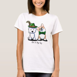 Camiseta KiniArt St. Paddy's Westie y Corgi