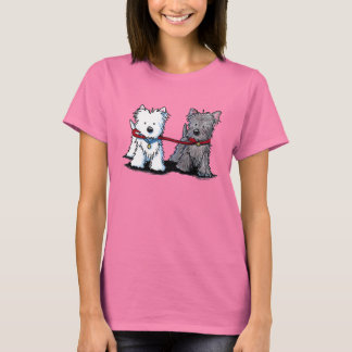 Camiseta KiniArt Terrier Walking Buddies
