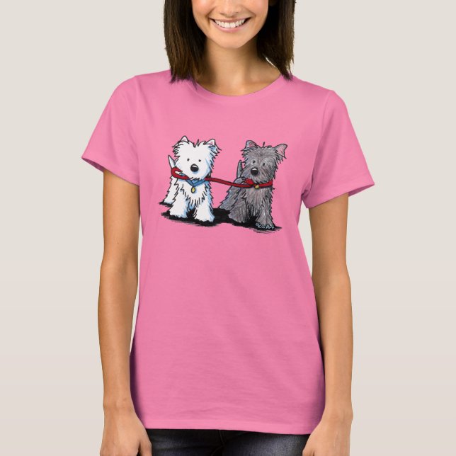 Camiseta KiniArt Terrier Walking Buddies (Anverso)