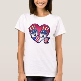 Camiseta KiniArt USA Patriotic Westies