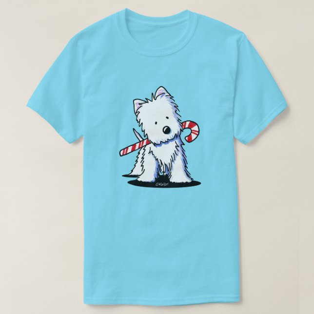 Camiseta KiniArt Westie Candy Cane Cutie (Diseño del anverso)