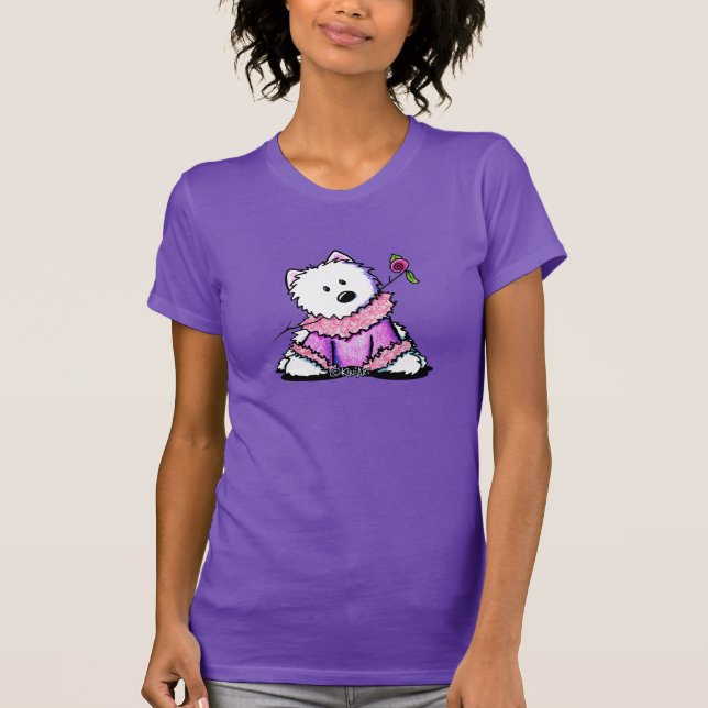 Camiseta KiniArt Westie en rosa (Anverso)