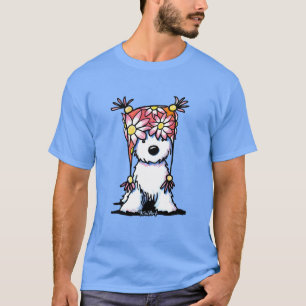 Camiseta KiniArt Westie Gorra Floral