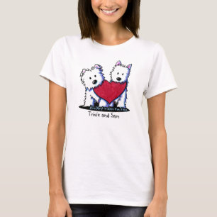 Camiseta KiniArt Westie Heartfelt Duo
