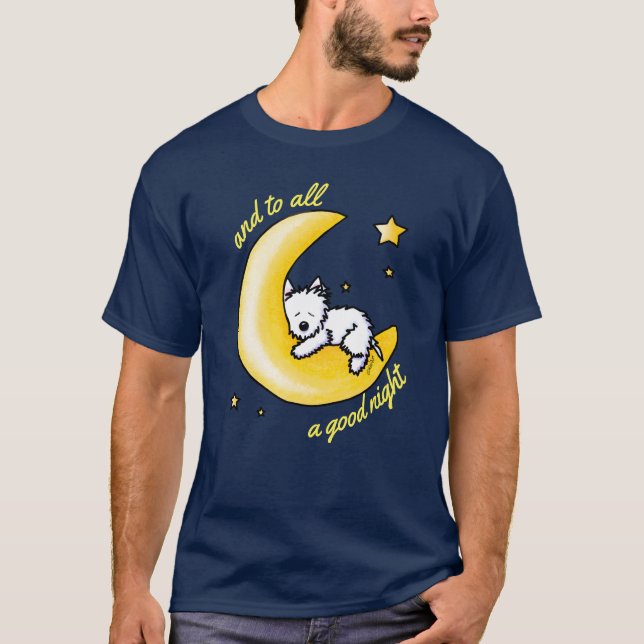 Camiseta KiniArt Westie Moon Lover (Anverso)