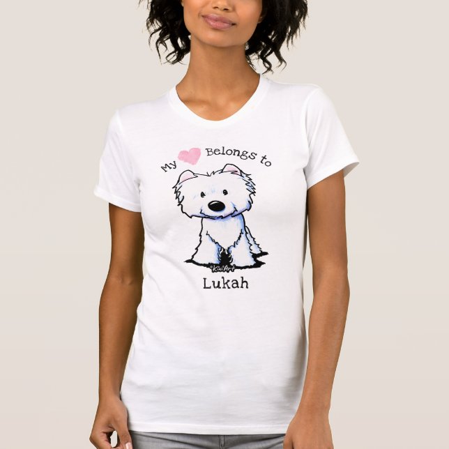 Camiseta KiniArt Westie MY HEART PERTENECE (Anverso)