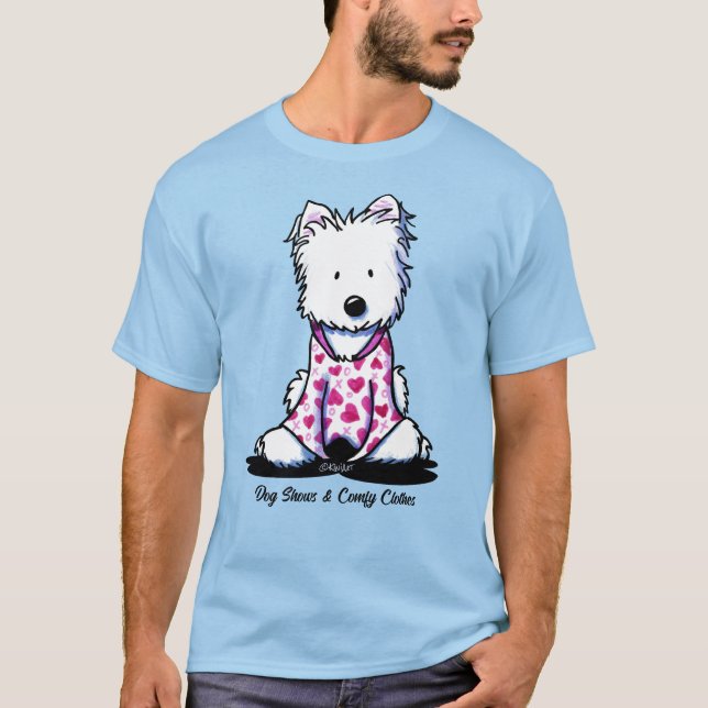 Camiseta KiniArt Westie PJ's Valentine T-Shirt (Anverso)