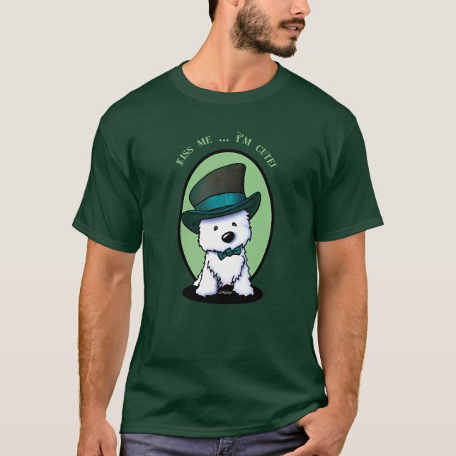 Camiseta KiniArt Westie Saint Patrick's (Anverso)