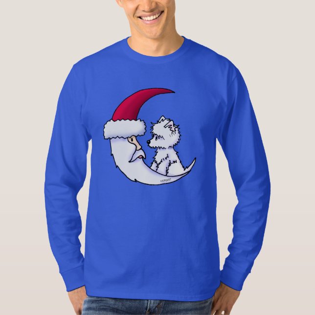 Camiseta KiniArt Westie Santa Luna (Anverso)