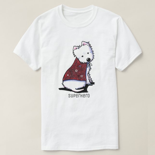 Camiseta KiniArt Westie Superhéroe (Diseño del anverso)