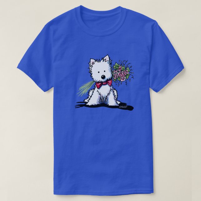 Camiseta KiniArt Westie Valentine T-Shirt (Diseño del anverso)