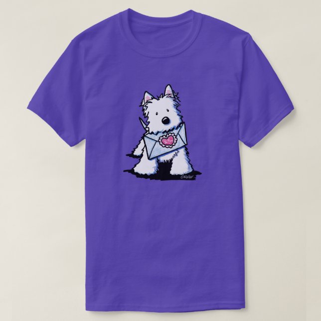Camiseta KiniArt Westie Valentine T-Shirt (Diseño del anverso)