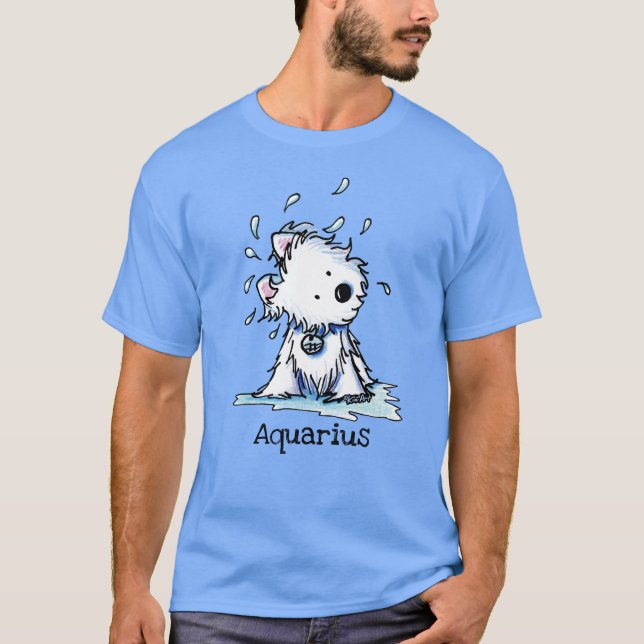 Camiseta KiniArt Westie Zodiac Aquarius T-Shirt (Anverso)