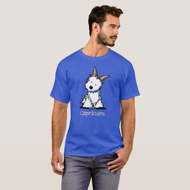 Camiseta KiniArt Westie Zodiac Capricorn T-Shirt (Anverso completo)