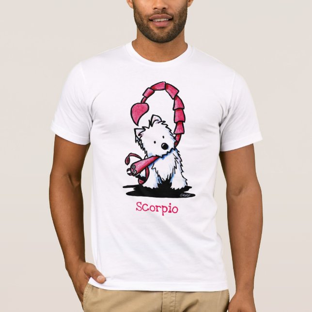 Camiseta KiniArt Westie Zodiac Scorpio T-Shirt (Anverso)
