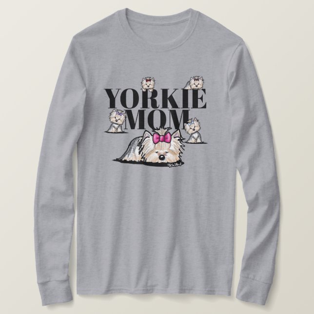 Camiseta KiniArt Yorkie Mom (Anverso del diseño)