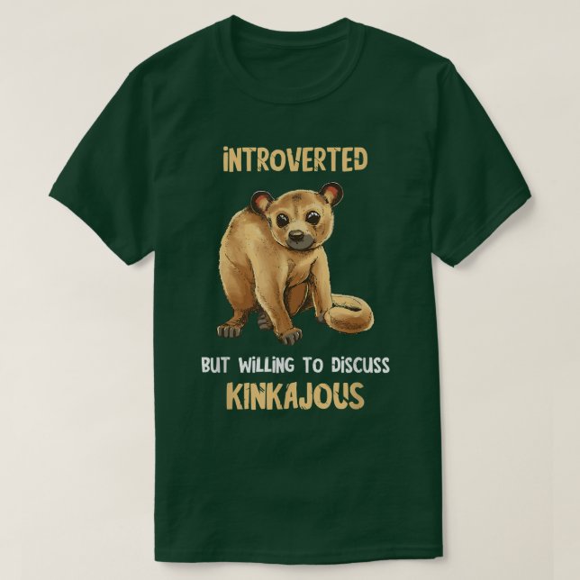 Camiseta Kinkajou Introverted Animal Night Ape Wildlife Hon (Diseño del anverso)