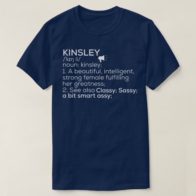 Camiseta Kinsley Nombre Kinsley Definición Kinsley Mujeres  (Diseño del anverso)