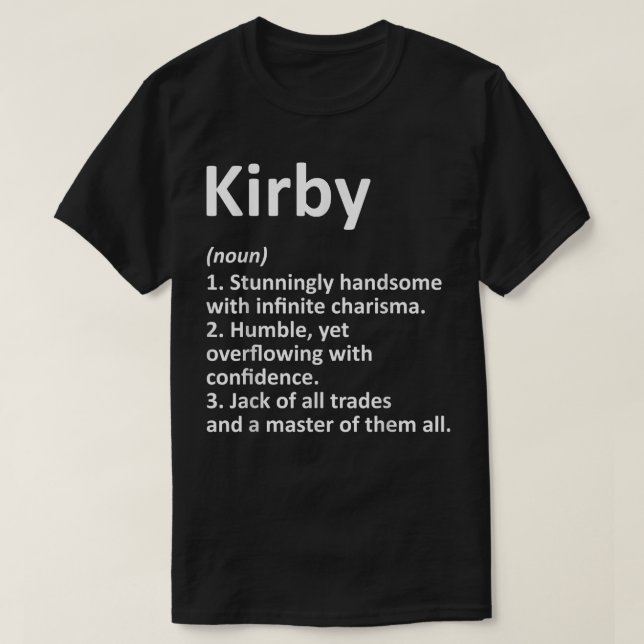 Camiseta KIRBY Definición Personalizada Nombre Gracioso Cum (Diseño del anverso)
