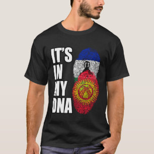 Camiseta Kirguistán Y Basotho Mezclan La Bandera Del Patrim