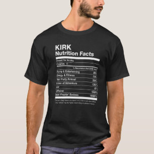 Camiseta Kirk Nutrición Hechos Nombre Familia Último Primer