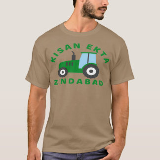 Camiseta Kisan Ekta Zindabad Con Tractor Verde