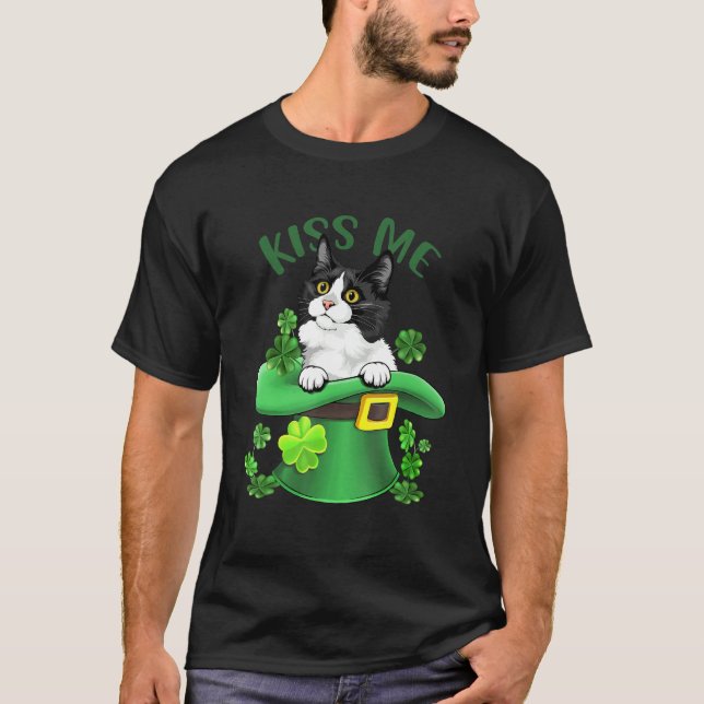 Camiseta Kisme Cute Munchkin Cat St Patrick Day (Anverso)