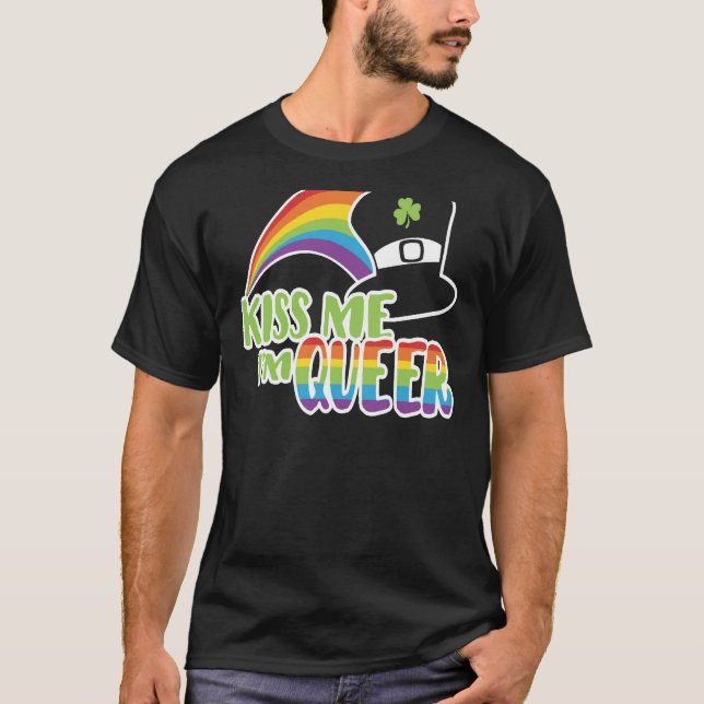 Camiseta Kisme Im Queer Lgbt Orgullo St Patricks Día 2 (Anverso)