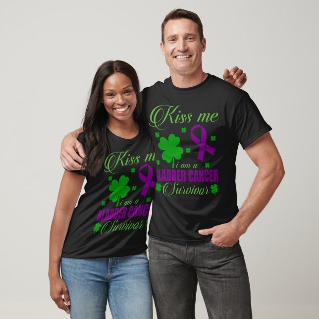Camiseta Kiss Me Bladder Cancer Survivor St Patrick Day  (Unisexo)