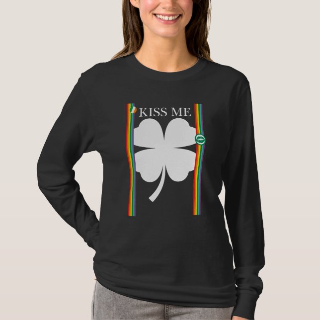Camiseta Kiss Me Cool C Leaf St Patrick's Day Irish Celebra (Anverso)
