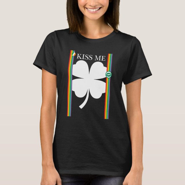 Camiseta Kiss Me Cool C Leaf St Patrick's Day Irish Celebra (Anverso)