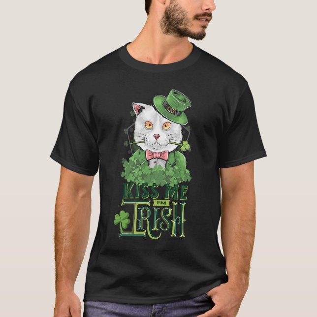 Camiseta Kiss Me I m Irish dice The Cute Kitty St Patricks (Anverso)
