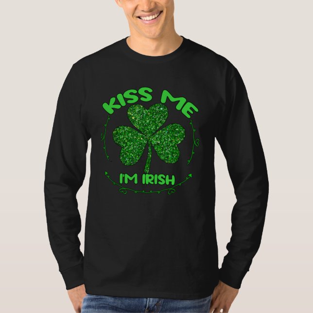 Camiseta Kiss Me I m Irish Saint Patrick Day Shamrock (Anverso)