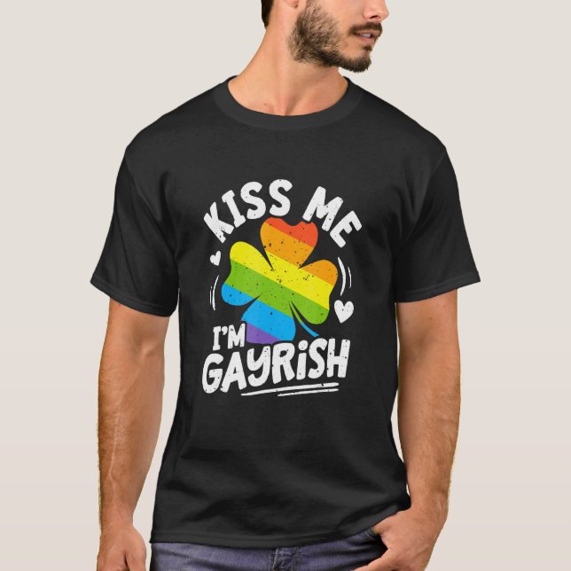 Camiseta Kiss Me I'm Gayrish St Patrick's Day Gay Prides Sh (Anverso)