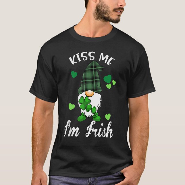 Camiseta Kiss Me I'm Irish Gnome Shamrock C Saint Patrick D (Anverso)
