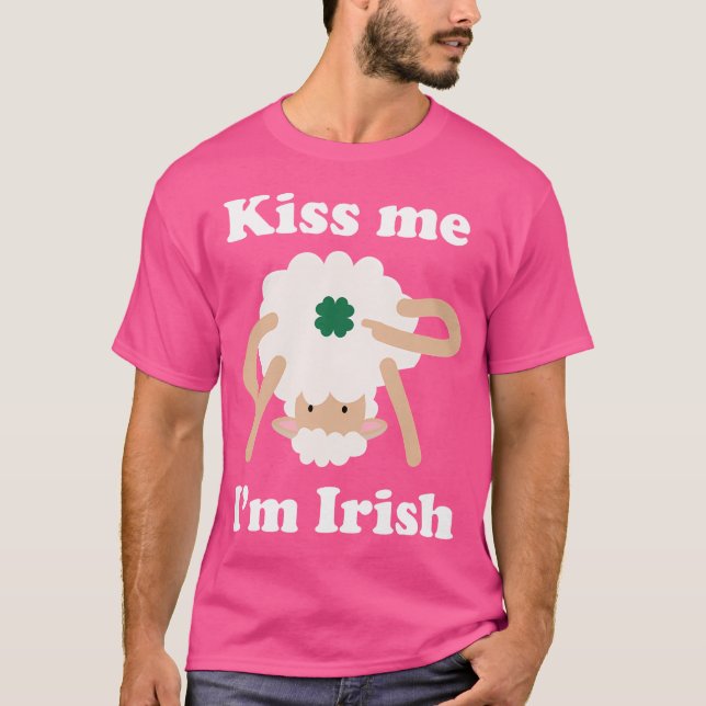Camiseta Kiss Me I'M Irish Sheep Funny St Patrick'S Day Hum (Anverso)